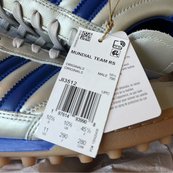 adidas Mundial Team Turf Soccer Cleats - Men's  11 / silver / blue / gum - Picture 4 of 6